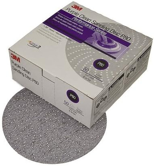 3M 1814 Purple Clean Sanding Hookit Disc, 6 in, P240C, 50 discs per box