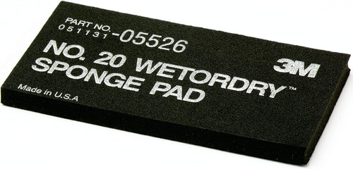 3M 5526 Wetordry Sponge Pad 20 05526, 2 3/4" x 5-1/2" x 3/8", Box of 5