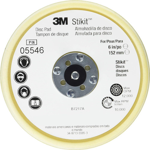 3M 5546 stikit™ وسادة قرص ذات لمسة نهائية منخفضة الشكل 05546، 6 بوصة