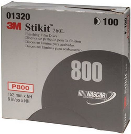 3M 1320 Stikit Finishing Film Disc 01320, 6" , P800, 100 discs/bx