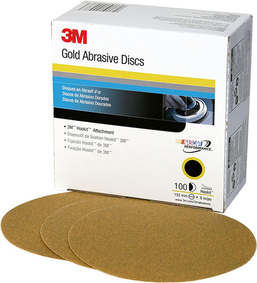 3M 983 Hookit Gold Disc 00983, 6", P80C, 75 discs/bx