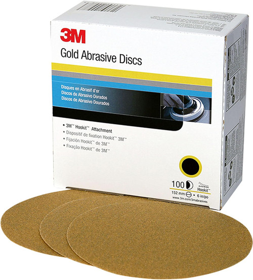 3M 979 Hookit Gold Disc 00979, 6", P180C, 100 discs/bx