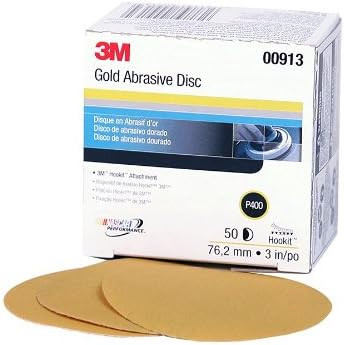 3M 913 Hookit Gold Disc 00913, 3", P400A, 50 discs/bx
