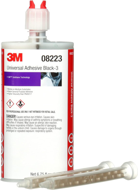 3M 8223 Automix Universal Adhesive 08223 Black, 200 mL Cartridge, 6/cs