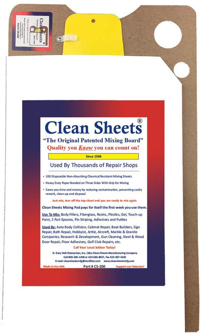 Clean Sheets Mixing Pad Kit 12" X 20" With 6 Boards and 100 Sheets (CS200)
