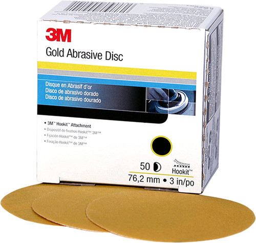 3M 917 Hookit Gold Disc 00917, 3", P180C, 50 discs/bx