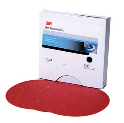 قرص 3M 1116 Red Abrasive Stikit™، 6 بوصات، P80D، 100 قرص لكل لفة، 1 لفة لكل case