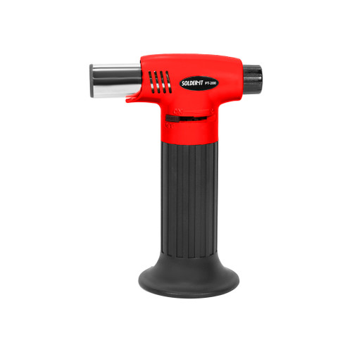 Solder-It Pro-Torch PT-200 met rood lichaam en blauwe vlam