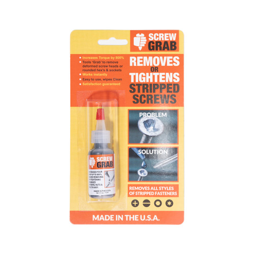 Screw Grab Liquid 0.5 oz Carded for Stripped Screws All Screw Heads (SG-94)