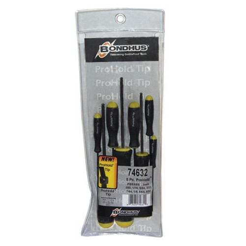 Bondhus 74632 8pc Set Balldriver Screwdrivers .050-5/32"