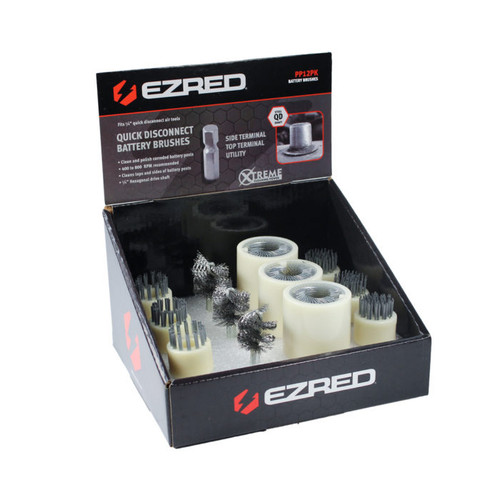 EZ Red PP12PK 12 Piece Quick Disconnect Battery Brush Kit