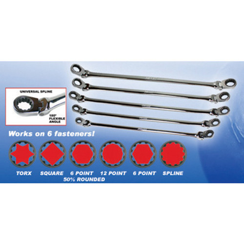 EZ Red NR5M Metric Ratcheting Wrench Set 5pc