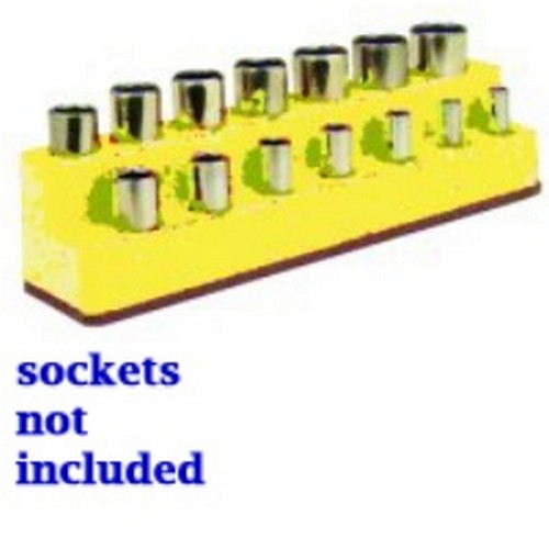 Mechanics Time Saver 1483 3/8 in. Drive 14 Hole Neon Yellow Impact Socket Holder
