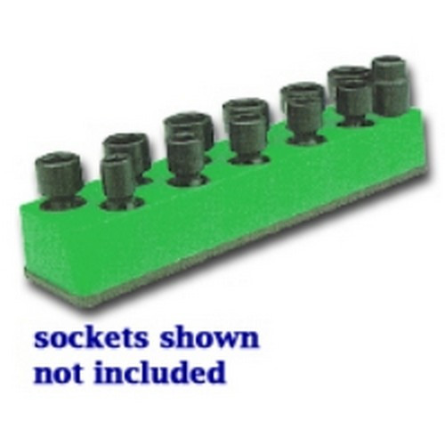 Mechanics Time Saver 986 3/8 in. Drive Universal Dark Green 11 Hole Impact Socket Holder 9-19mm