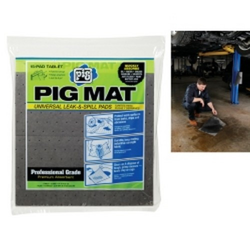 New Pig 25101 PIG Universal Light-Weight Absorbent Mat Tablet - 14" x 14.25" (15 Pads per Tablet)