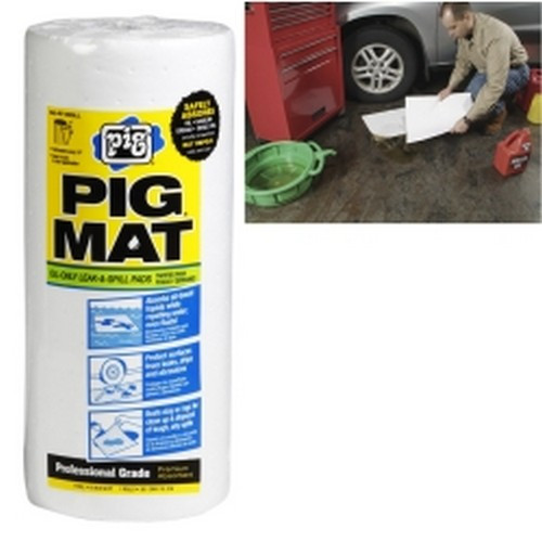 New Pig 26201 PIG® Water-Repellent Oil-Absorbent Light-Weight Mat Roll - 15" x 50' (60 Pads per Roll)