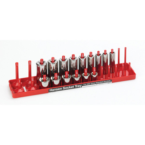 Hansen Global 3/8" Red SAE - 2 Row Socket Tray (3801)