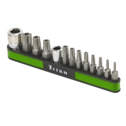 Titan Tools 16136 Tamper Resistant Metric Hex Bit Set On Magnetic Rail 