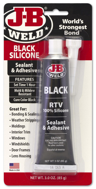 JB Weld 31319 svart rtv acetoxy silikonforsegling - 3 oz.