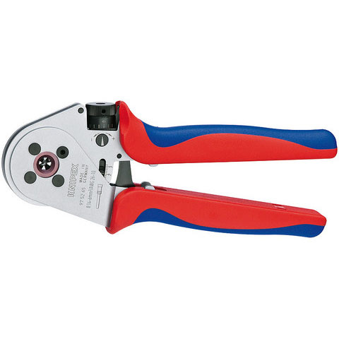 Knipex 975265 Four-Mandrel Crimping Pliers For Turned Contacts Chrome Plated 9 In