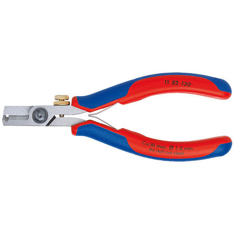 Knipex 1182130 Electronics Wire Stripping Shears With Multi-Component Grips 5 In