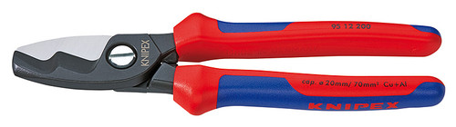 Knipex 9512200 Cable Shears With Twin Cutting Edge With Multi-Component Grips 8 In