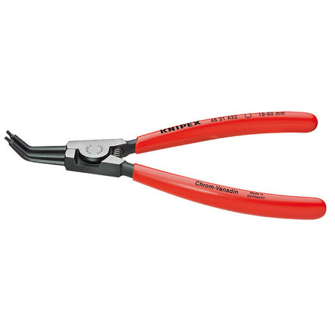 Knipex 4631A22SBA Circlip Pliers To Assemble External Circlips On Shafts 45°Plastic Coated 7 1/4In