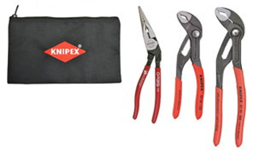 Knipex 9K0080123US Cobra Pliers & Angled Long Nose 3pc Set w/Pouch