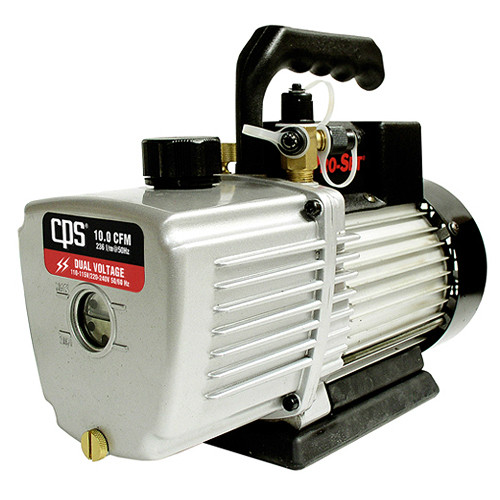 CPS Products VP10D 10 CFM Bomba de vacío de dos etapas y doble voltaje (115/230 V) con válvula de lastre de gas