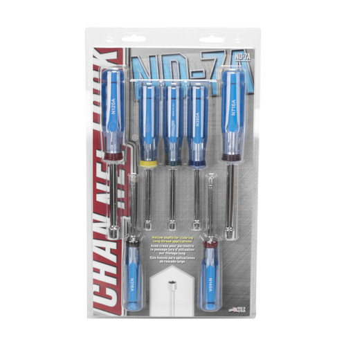Channellock ND-7A Professional SAE Hollow Shaft Nut Driver Set, 7-Pieces