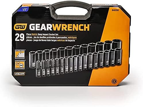 GearWrench 29 Pc 1/2" Dr 6 Pt Metric Deep Impact Set (84935N) | JB Tools