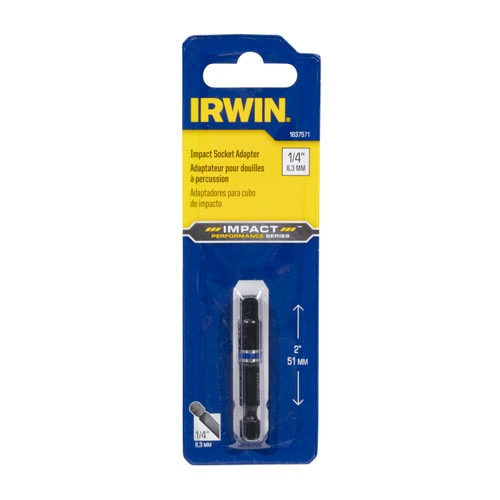 Irwin Tools 2"" Impact Socket Adapter 1/4"" Hex To 1/4"" Square Drive (1837571)