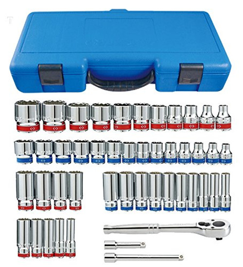 KT Pro A3005CR 3/8" Drive 47-Piece Combination SAE and Metric Socket Set