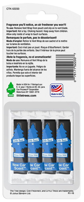 Little Trees Air Freshener, New Car Scent, Vent Wrap - 4 air freshener