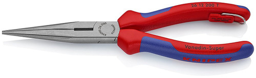 Knipex 2612200TBKA 8" Long Nose Pliers with Cutter, Tether Attachment - Comfort
