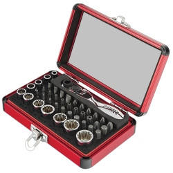 Sunex Tools 9732 44 Piece Mini 1/4" Drive Dual Flex Head Ratchet with Socket