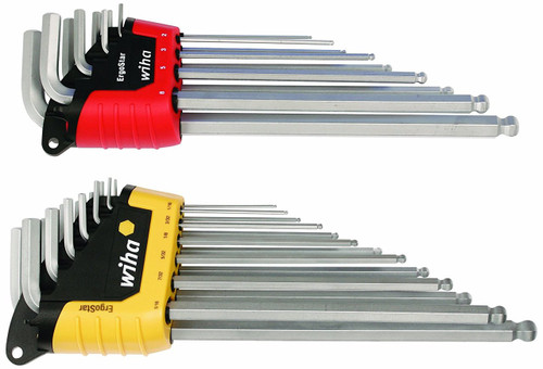 Wiha 66982 ErgoStar Ball End Hex L-Key، بوصة ومتري، 22 قطعة