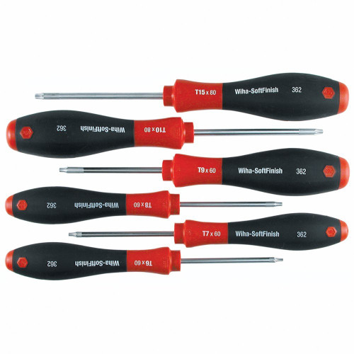 Wiha 36291 set obeng torx softfinish 6 buah