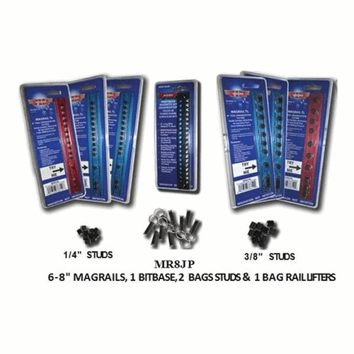 VIM Tools Magrail Jobber Pack 6-8" Magnetic Rail Set (MR8JP)