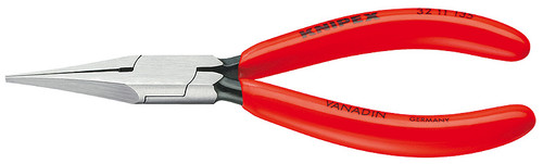Knipex 3211135 Flat Nose Pliers (Needle-Nose Pliers) Black Atramentized Plastic Coated 5 1/4 In