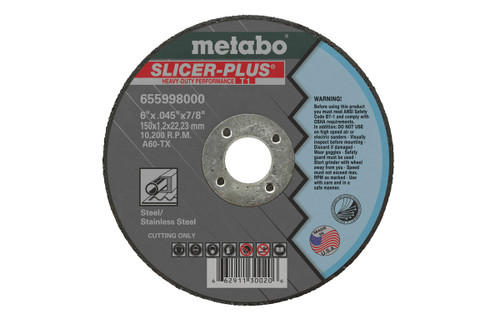 Metabo 655997000 Slicer Plus Cutting Wheel 4 1/2" x .045" x 7/8", Type 1, A60TX