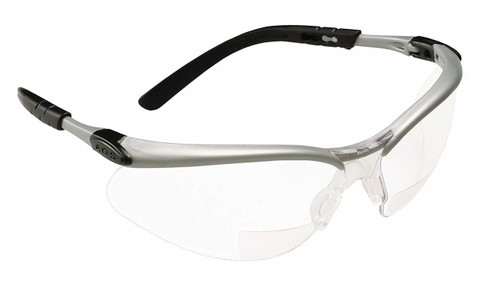 3M 11375 BX Reader Protective Eyewear, Clear Lens, Silver Frame, +2.0 Diopter