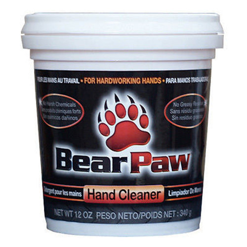 Garrafas de 12 onças para limpador de mãos Bear Paw BP616 dispostas em uma case de 6.