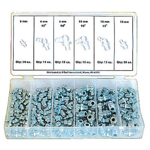 K Tool 00096 Grease Fitting Assortment Metric- 110 Piece