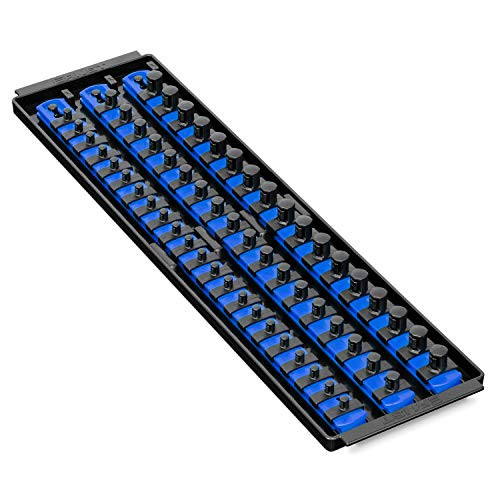 Ernst 8451 Socket Boss 3-Rail Organizer in Blue.