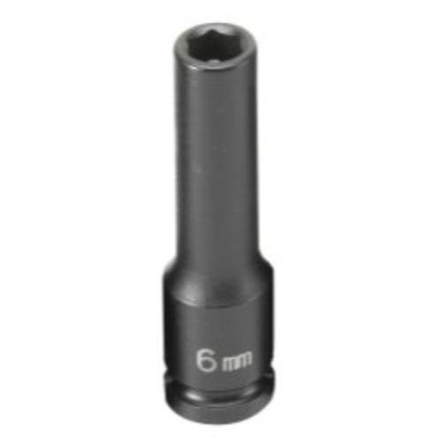 Grey Pneumatic 906MDG 1/4" Drive Deep Metric Magnetic Impact Socket - 6mm