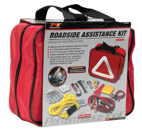 Performance Tool W1555 Kit de assistência de emergência rodoviária de luxo com cabos de ligação