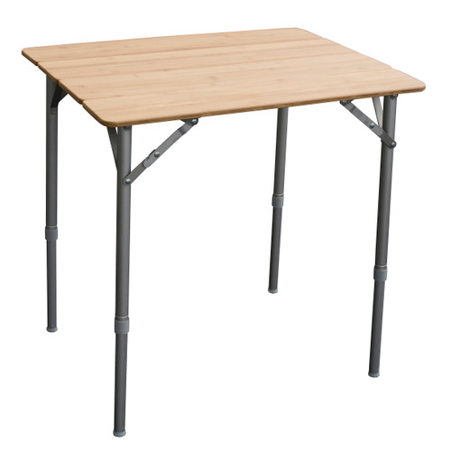 AmeriHome FFBAT25 Table pliante en bambou à hauteur réglable de 25,75 x 17 pouces avec sac