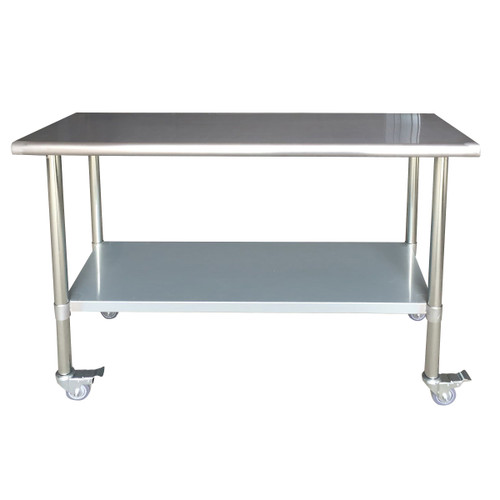 Sportsman SSWTWC60 Stainless Steel Work Table with Casters 24 x 60 Inches
