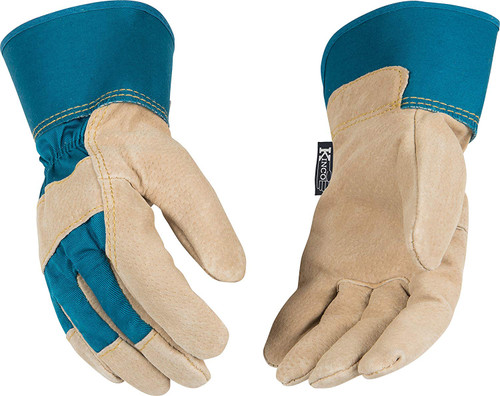 Kinco 1412W-S Damen-Handschuhe aus Wildleder, Schweinsleder mit Handfläche und Sicherheitsmanschette, Größe S